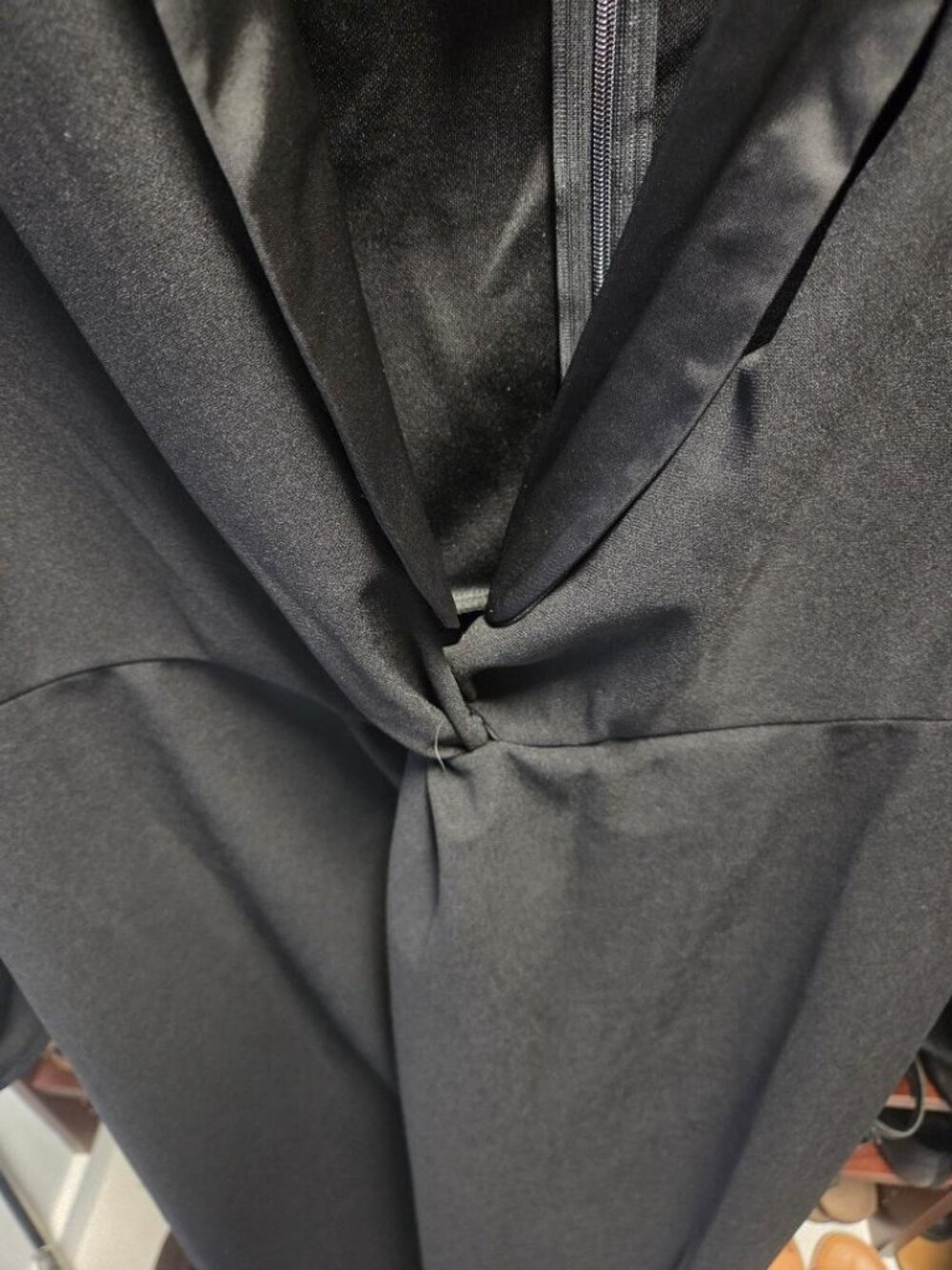 Uoozee New Black Tuxedo Style Twist Knot Front Long Maxi Dress/5% Elastane  XL - Picture 10 of 13